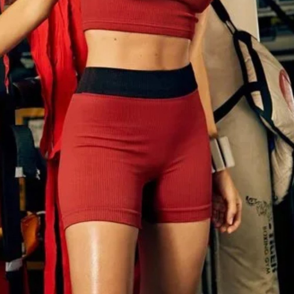 Free People Seamless Short Red Grape NWT Size M/L